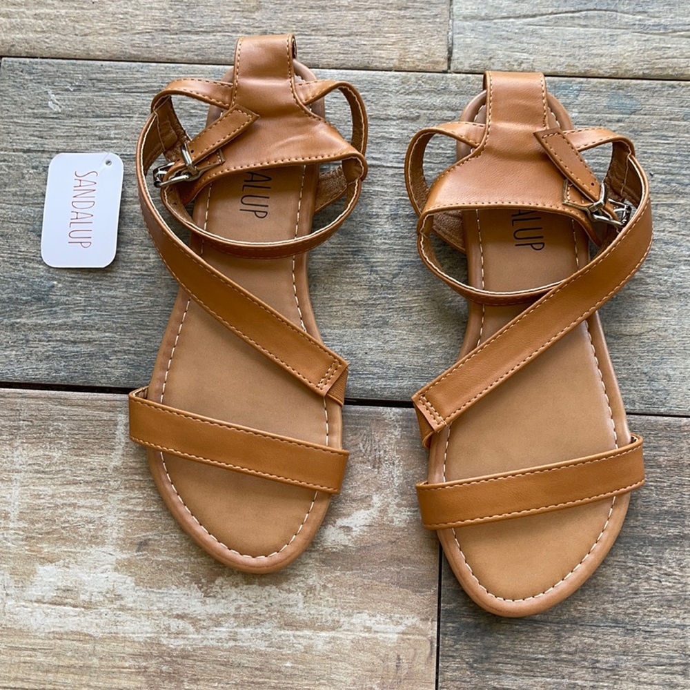 Sandalup Works Brown Sandals Ladies Size 8